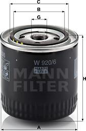 Mann-Filter W 920/6 - Filter za ulje www.molydon.hr