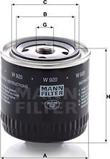 Mann-Filter W 920 - Filter za ulje www.molydon.hr