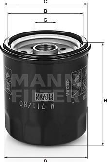 Mann-Filter W 711/80 - Filter za ulje www.molydon.hr