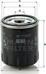 Mann-Filter W 712/47 - Filter za ulje www.molydon.hr