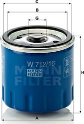 Mann-Filter W 712/16 - Filter za ulje www.molydon.hr