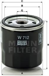 Mann-Filter W 712 - Filter za ulje www.molydon.hr