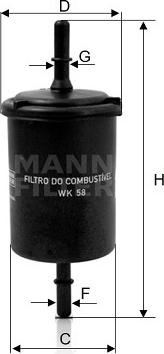 Mann-Filter WK 58 - Filter za gorivo www.molydon.hr