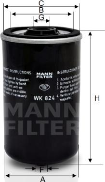Mann-Filter WK 824 - Filter za gorivo www.molydon.hr