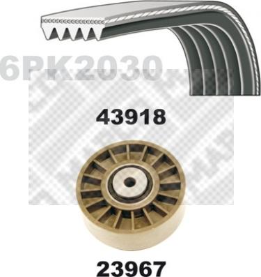 Mapco 23918 - Garnitura klinastog rebrastog remena www.molydon.hr