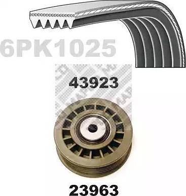 Mapco 23923 - Garnitura klinastog rebrastog remena www.molydon.hr