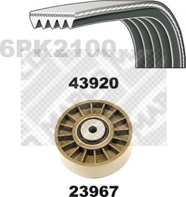 Mapco 23922 - Garnitura klinastog rebrastog remena www.molydon.hr