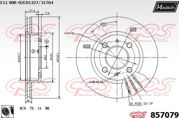 Maxtech 800105 - Vijak, kočioni disk www.molydon.hr