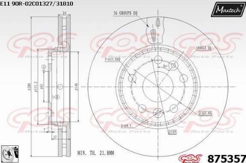 Maxtech 875357.0080 - Kočioni disk www.molydon.hr