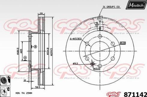 Maxtech 871142.6060 - Kočioni disk www.molydon.hr