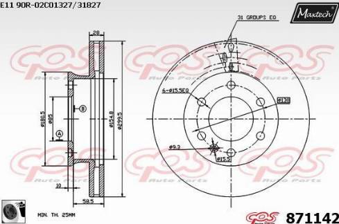 Maxtech 871142.0060 - Kočioni disk www.molydon.hr
