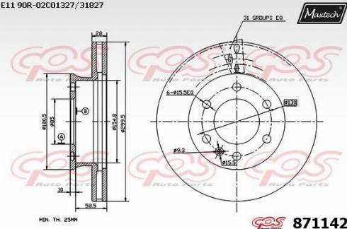 Maxtech 871142.0000 - Kočioni disk www.molydon.hr