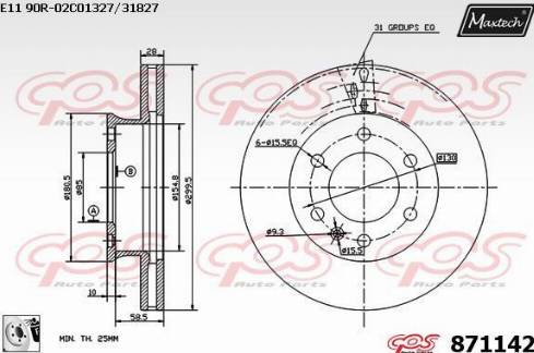 Maxtech 871142.0080 - Kočioni disk www.molydon.hr