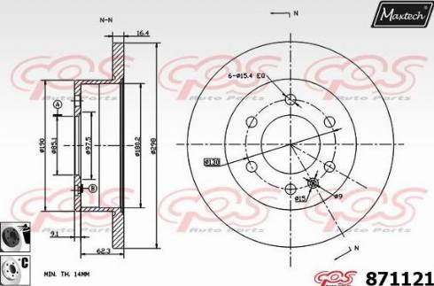 Maxtech 871121.6060 - Kočioni disk www.molydon.hr