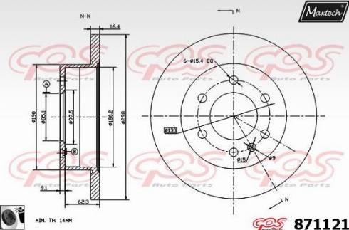 Maxtech 871121.0060 - Kočioni disk www.molydon.hr