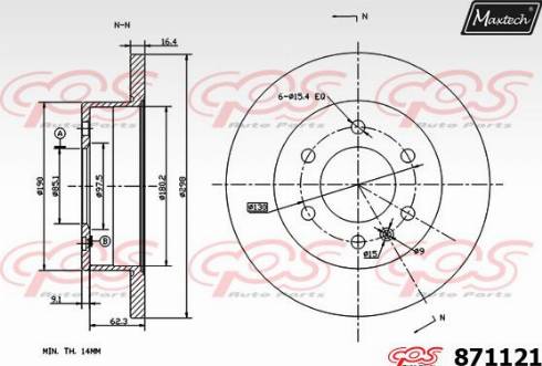 Maxtech 871121.0000 - Kočioni disk www.molydon.hr