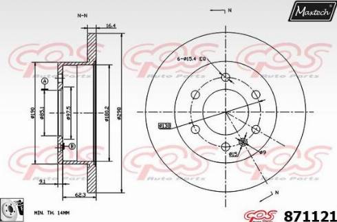 Maxtech 871121.0080 - Kočioni disk www.molydon.hr