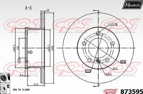 Maxtech 873595.6060 - Kočioni disk www.molydon.hr