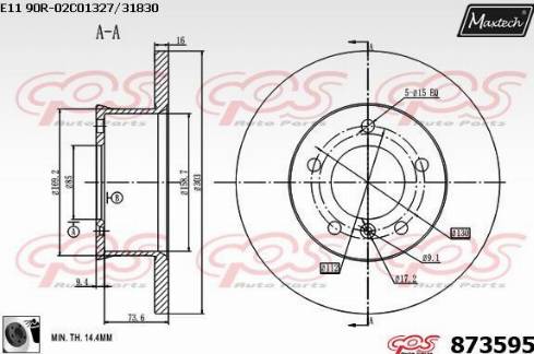 Maxtech 873595.0060 - Kočioni disk www.molydon.hr