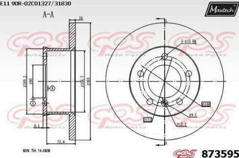 Maxtech 873595.0000 - Kočioni disk www.molydon.hr