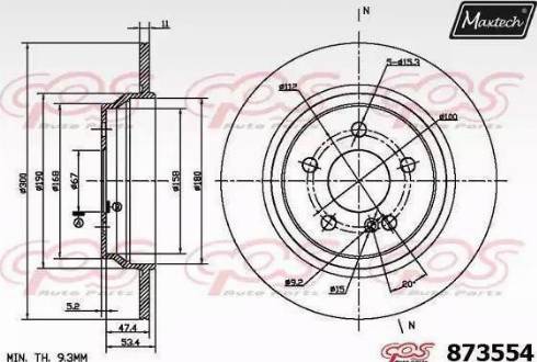 Maxtech 873554.0000 - Kočioni disk www.molydon.hr