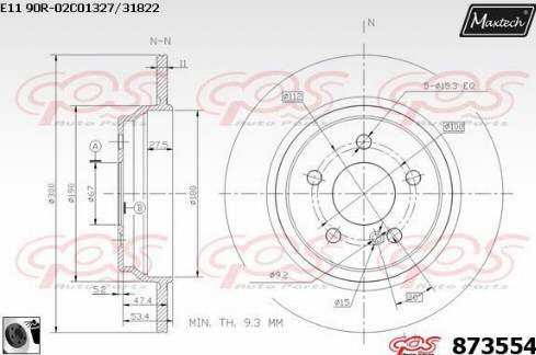 Maxtech 873554.0060 - Kočioni disk www.molydon.hr