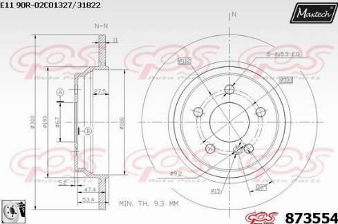 Maxtech 873554.0080 - Kočioni disk www.molydon.hr