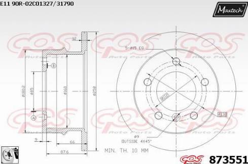 Maxtech 873551.0080 - Kočioni disk www.molydon.hr