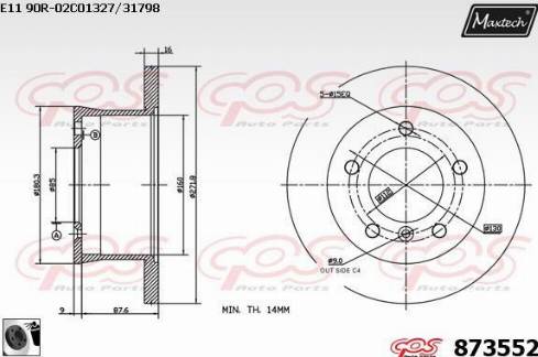 Maxtech 873552.0060 - Kočioni disk www.molydon.hr