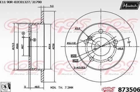 Maxtech 873506.0080 - Kočioni disk www.molydon.hr