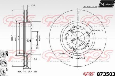 Maxtech 873503.6880 - Kočioni disk www.molydon.hr