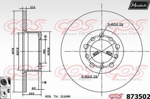Maxtech 873502.6060 - Kočioni disk www.molydon.hr