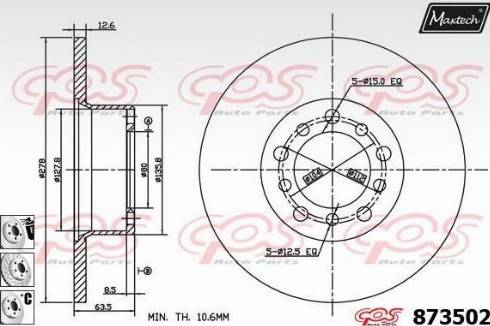 Maxtech 873502.6880 - Kočioni disk www.molydon.hr