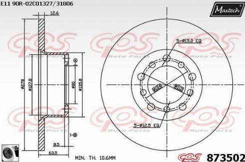 Maxtech 873502.0060 - Kočioni disk www.molydon.hr
