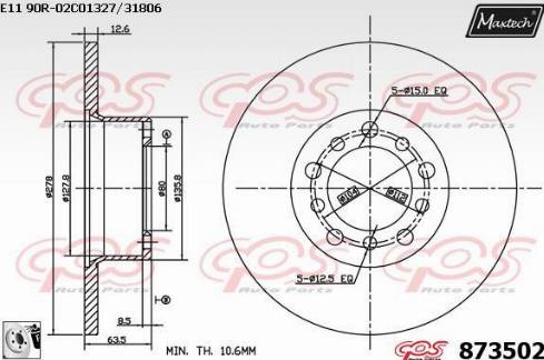 Maxtech 873502.0080 - Kočioni disk www.molydon.hr