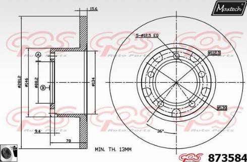 Maxtech 873584.0060 - Kočioni disk www.molydon.hr