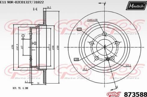 Maxtech 873588.0000 - Kočioni disk www.molydon.hr