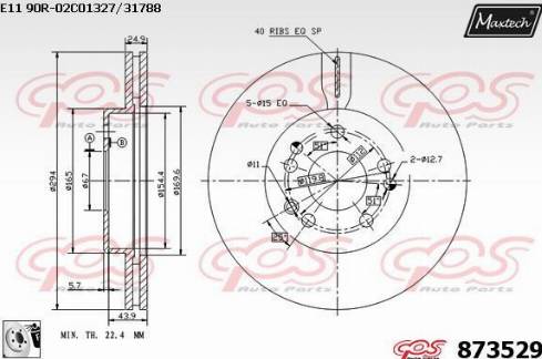 Maxtech 873529.0080 - Kočioni disk www.molydon.hr