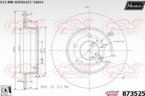 Maxtech 873525.0080 - Kočioni disk www.molydon.hr
