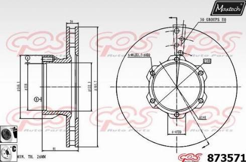 Maxtech 873571.6060 - Kočioni disk www.molydon.hr