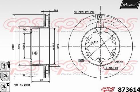 Maxtech 873614.6980 - Kočioni disk www.molydon.hr