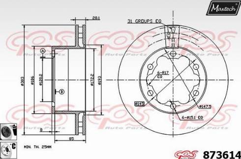Maxtech 873614.6060 - Kočioni disk www.molydon.hr