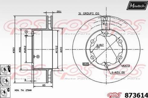 Maxtech 873614.6880 - Kočioni disk www.molydon.hr