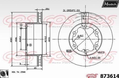 Maxtech 873614.0060 - Kočioni disk www.molydon.hr