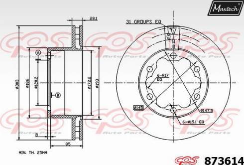 Maxtech 873614.0000 - Kočioni disk www.molydon.hr