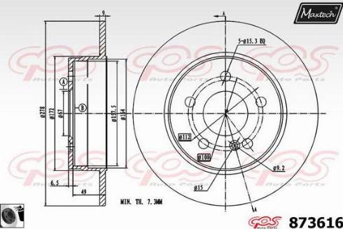 Maxtech 873616.0060 - Kočioni disk www.molydon.hr