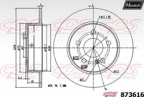 Maxtech 873616.0000 - Kočioni disk www.molydon.hr