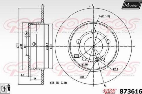 Maxtech 873616.0080 - Kočioni disk www.molydon.hr