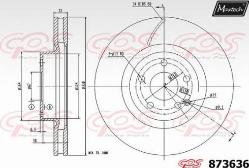 Maxtech 873636.0000 - Kočioni disk www.molydon.hr