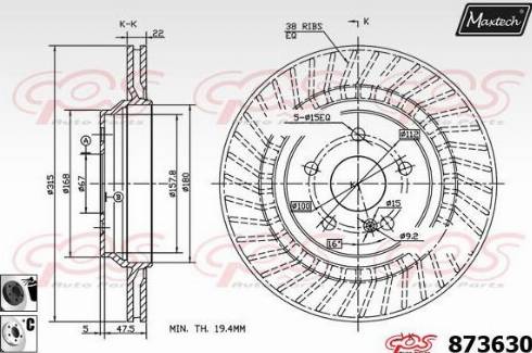 Maxtech 873630.6060 - Kočioni disk www.molydon.hr